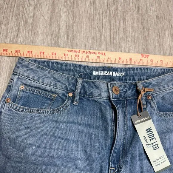 American Rag Cie Womens Jeans Cropped Wide Leg Distressed Size 9 NEW 100% Cotton - Picture 12 of 16